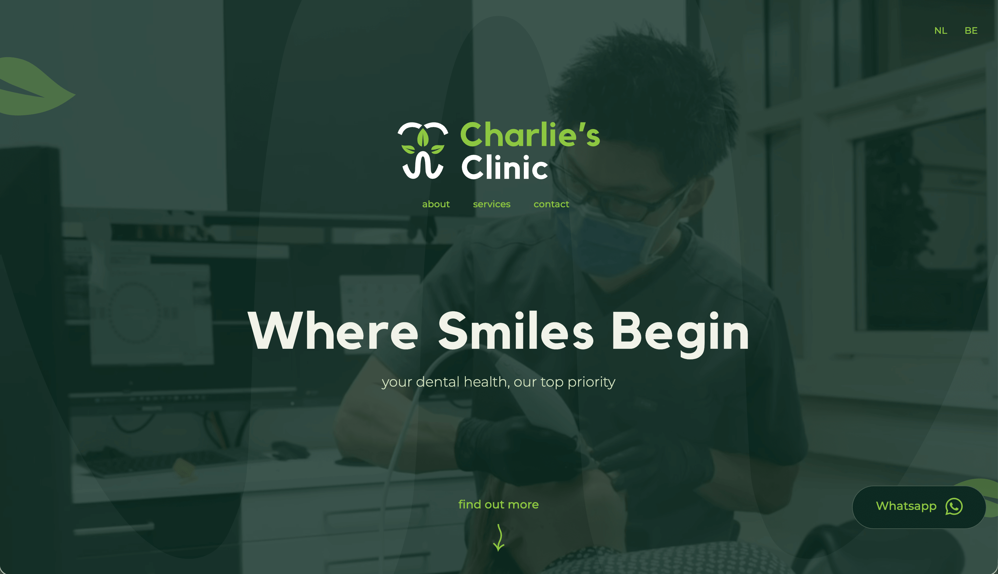 Charlie's Clinic website across desktop and mobile