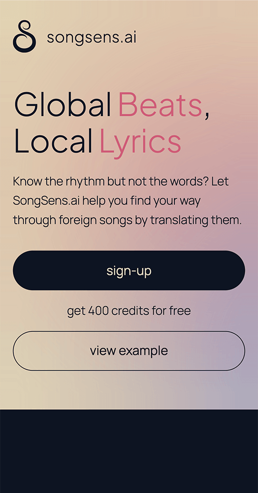 SongSens.ai Home