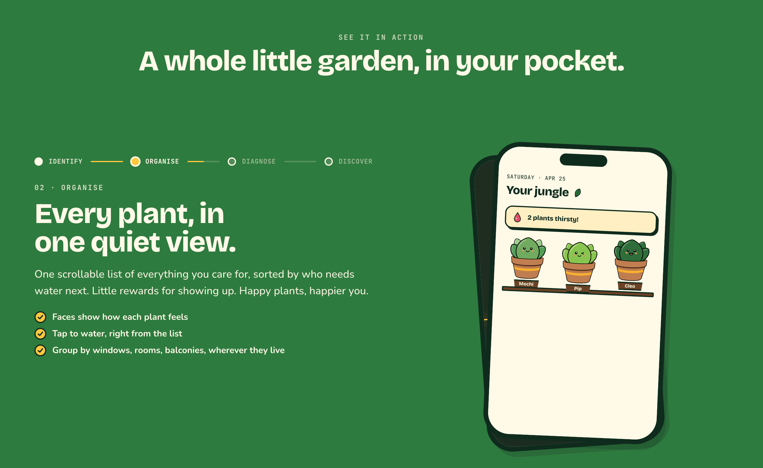 Spruit home: your plants, sorted by who's actually thirsty